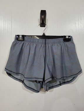 Jolyn Womens Doyle Blue Taupe Patrerned Athletic Running Shorts Size Medium